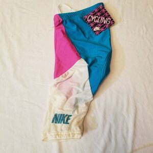 Vintage Nike Bike Cycling Unisex Shorts Sz XS Pink Blue White‎ Padded Deadstock